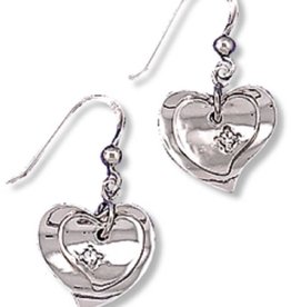 Double Heart CZ Earrings