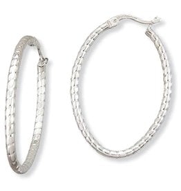 D/C Oval Hoop Earrings 33mm