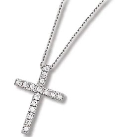 24mm CZ Cross Necklace 18"