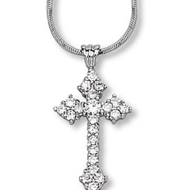 CZ Cross Necklace 18"