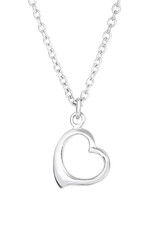 Sterling Silver Heart Slide Necklace 17"