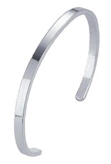 Women's Sterling Silver 4mm Wide Flat Cuff Bracelet