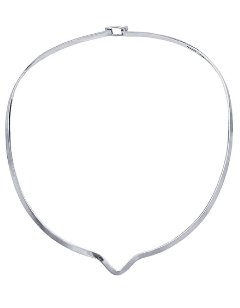 Sterling Silver 2.7mm Wide Notched Flat-Wire Collar Neck Cuff Necklace