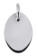 Sterling Silver Oval ID Tag Pendant 22x16mm