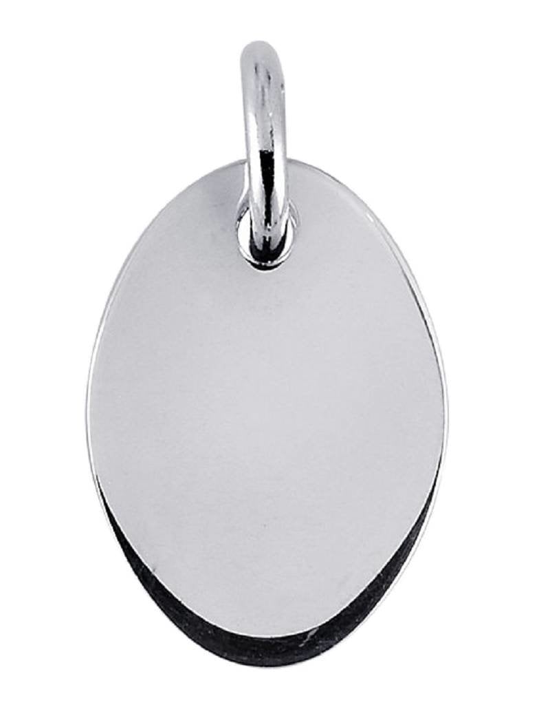 Sterling Silver Oval ID Tag Pendant 22x16mm