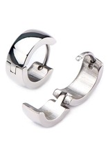 Stainless Steel 5mm Wide Huggie Earrings 13mm