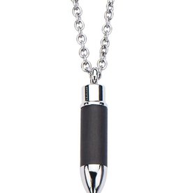 Graphite Bullet Necklace 22"