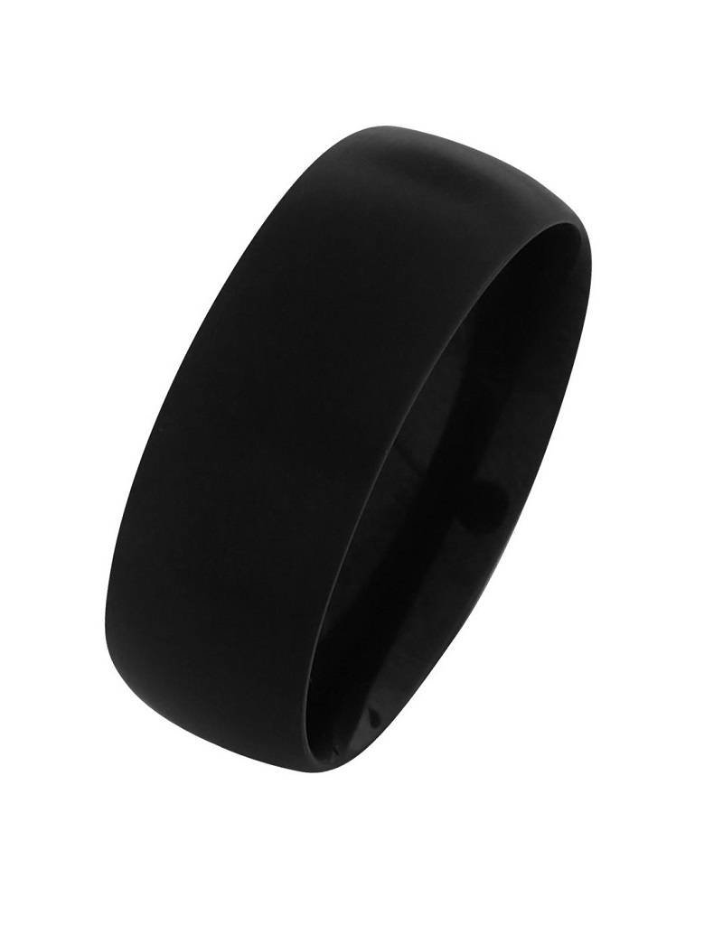 Men's 8mm Black Stainless Steel Band Ring