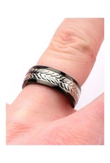 Men's Stainless Steel Wheat Pattern Band Ring Size 12