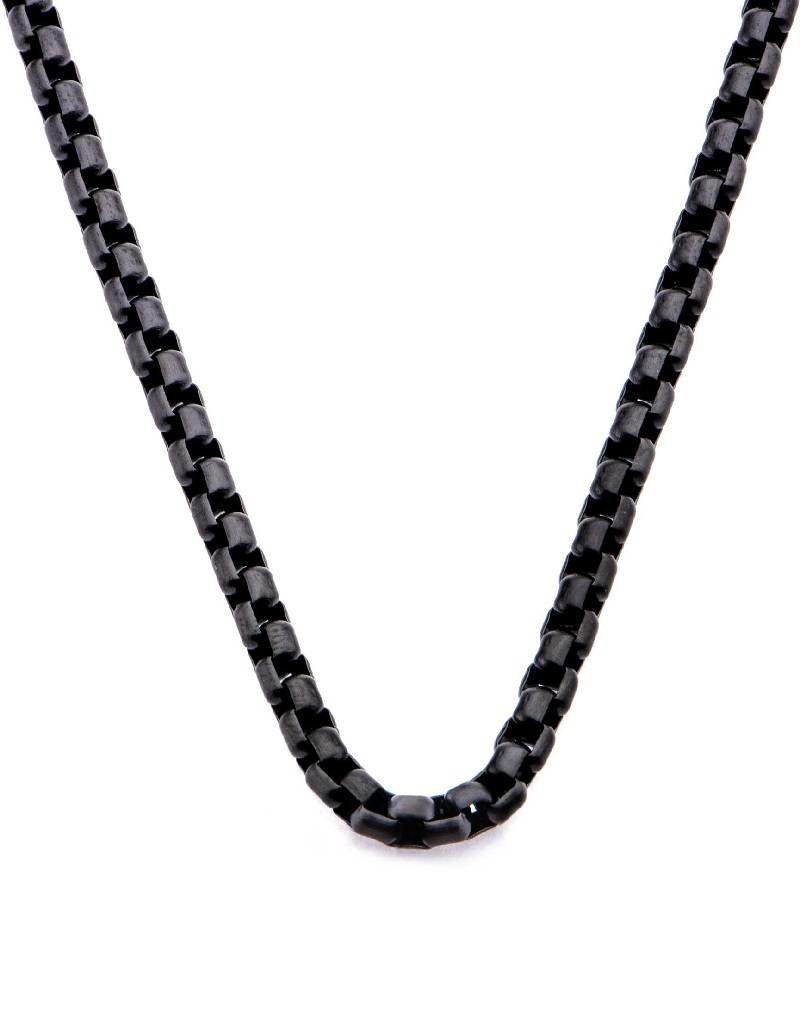 Stainless Steel Black 3.5mm Box Chain Necklace