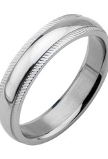 Men's Stainless Steel 5mm Line Edge Band Ring
