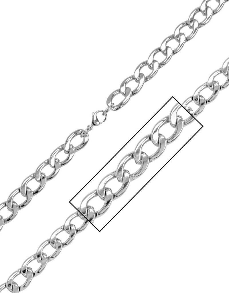 Men's Stainless Steel 10mm Curb Chain Necklace