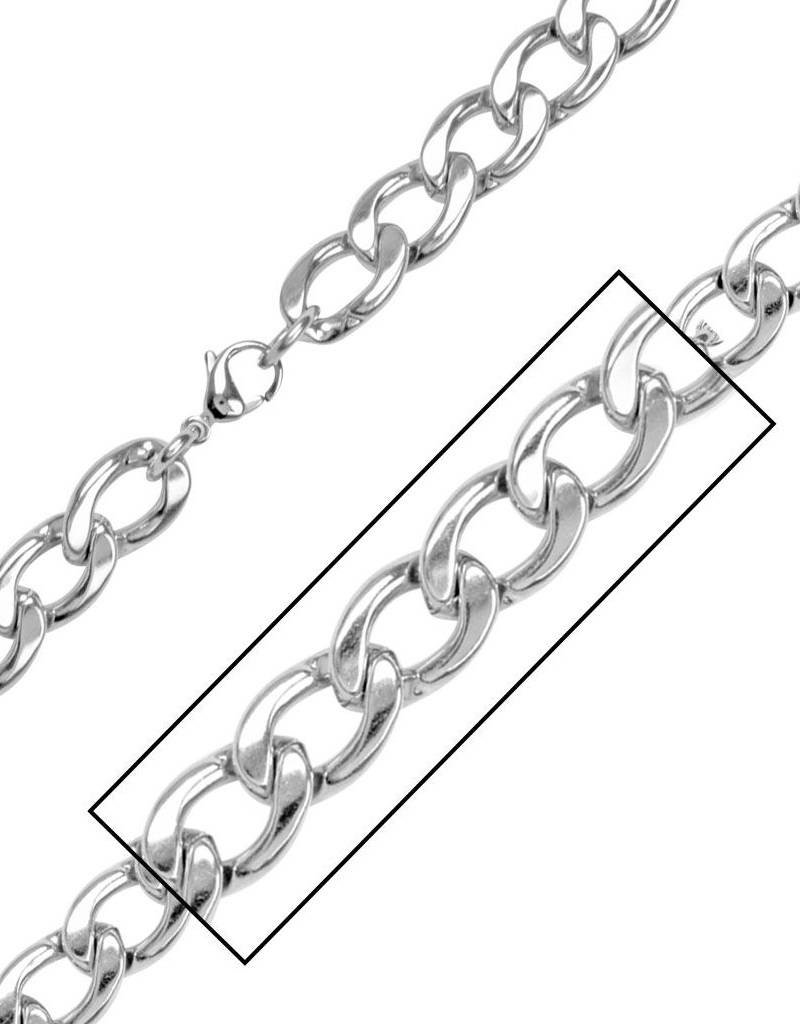 Men's Stainless Steel 10mm Curb Chain Necklace