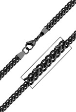 Stainless Steel 4.5mm Black Franco Chain Necklace