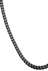 Stainless Steel 4.5mm Black Franco Chain Necklace