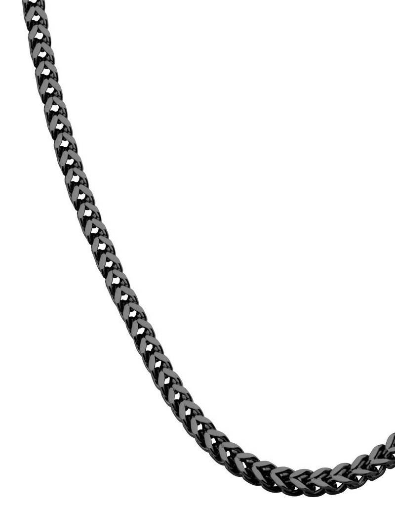 Stainless Steel 4.5mm Black Franco Chain Necklace