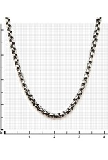 Stainless Steel 2.5mm Oxidized Round Box Link Chain Necklace