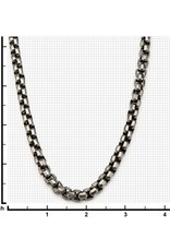 Men's 8mm Gunmetal Finish Stainless Steel Round Box Chain Link Necklace 24"