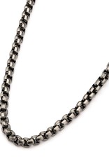 Men's 8mm Gunmetal Finish Stainless Steel Round Box Chain Link Necklace 24"
