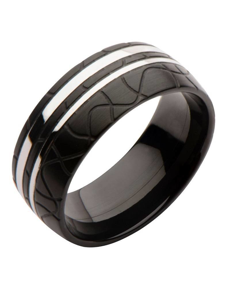 Men's Stainless Steel Black Band Ring Size 11
