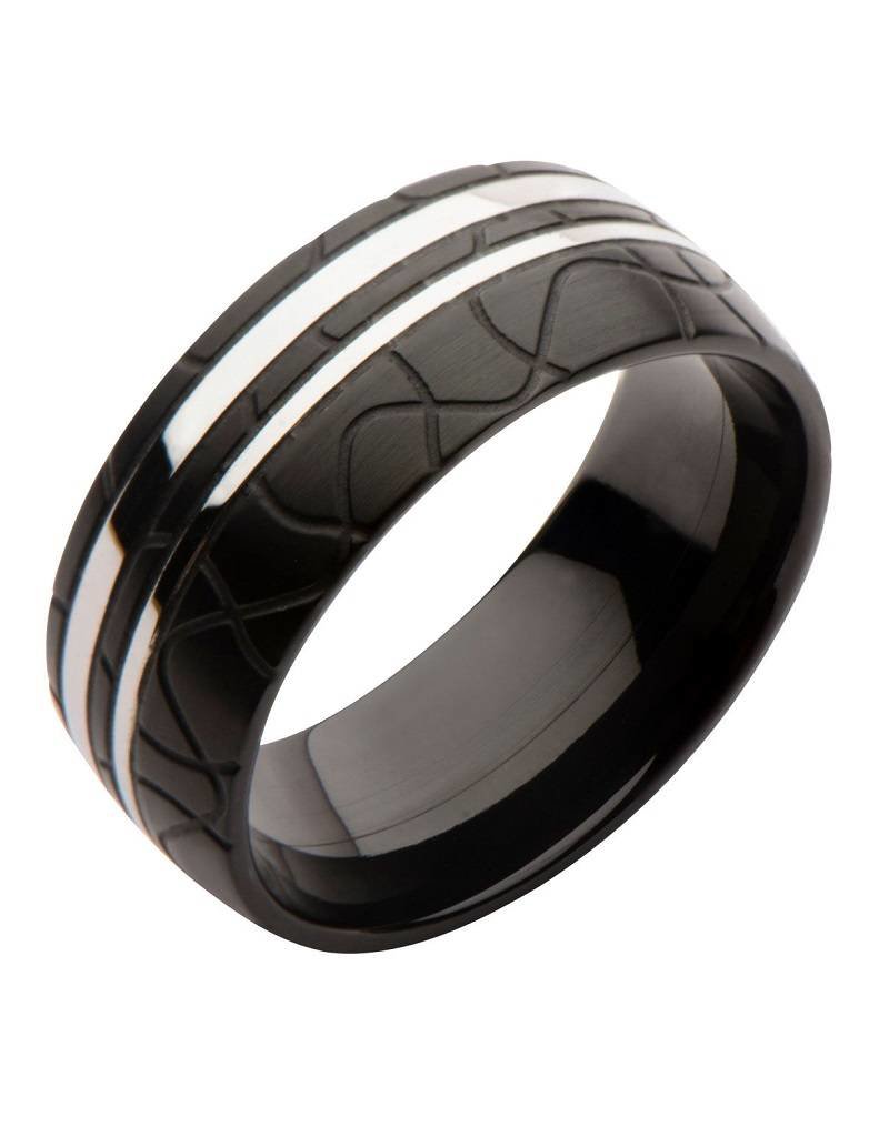 Men's Stainless Steel Black Band Ring