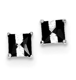 Black & White CZ Stud Earrings 5mm
