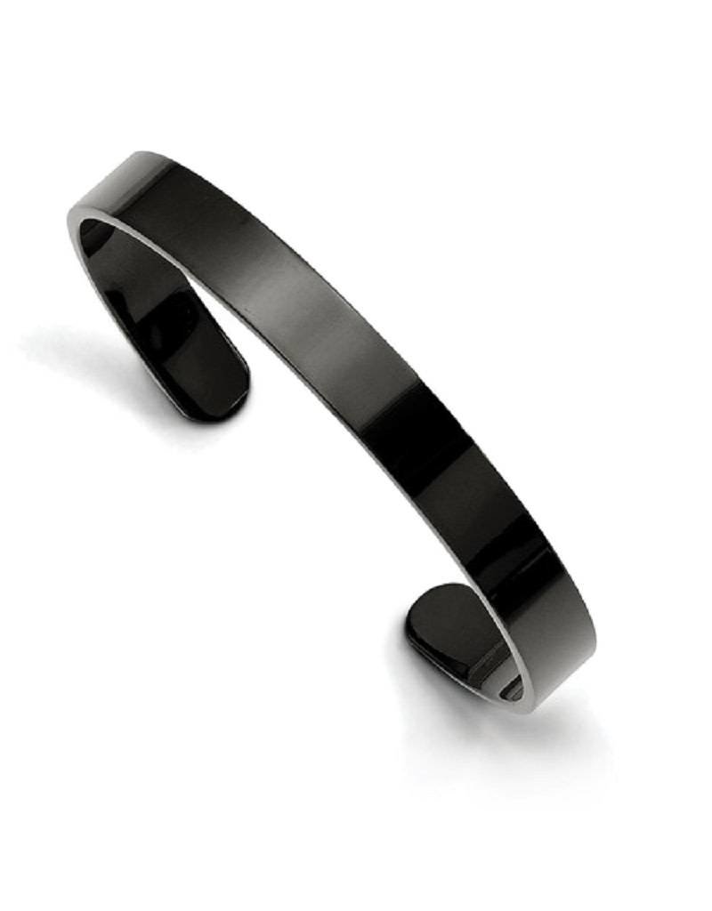 Men's Black Stainless Steel Cuff Bracelet