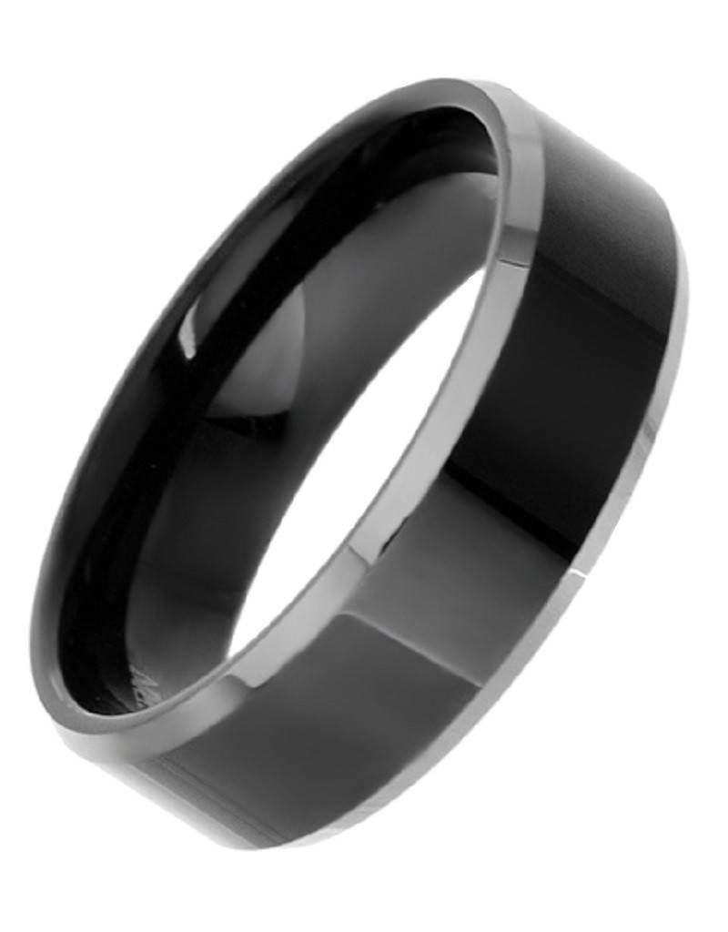 Men's Black Tungsten Band Ring