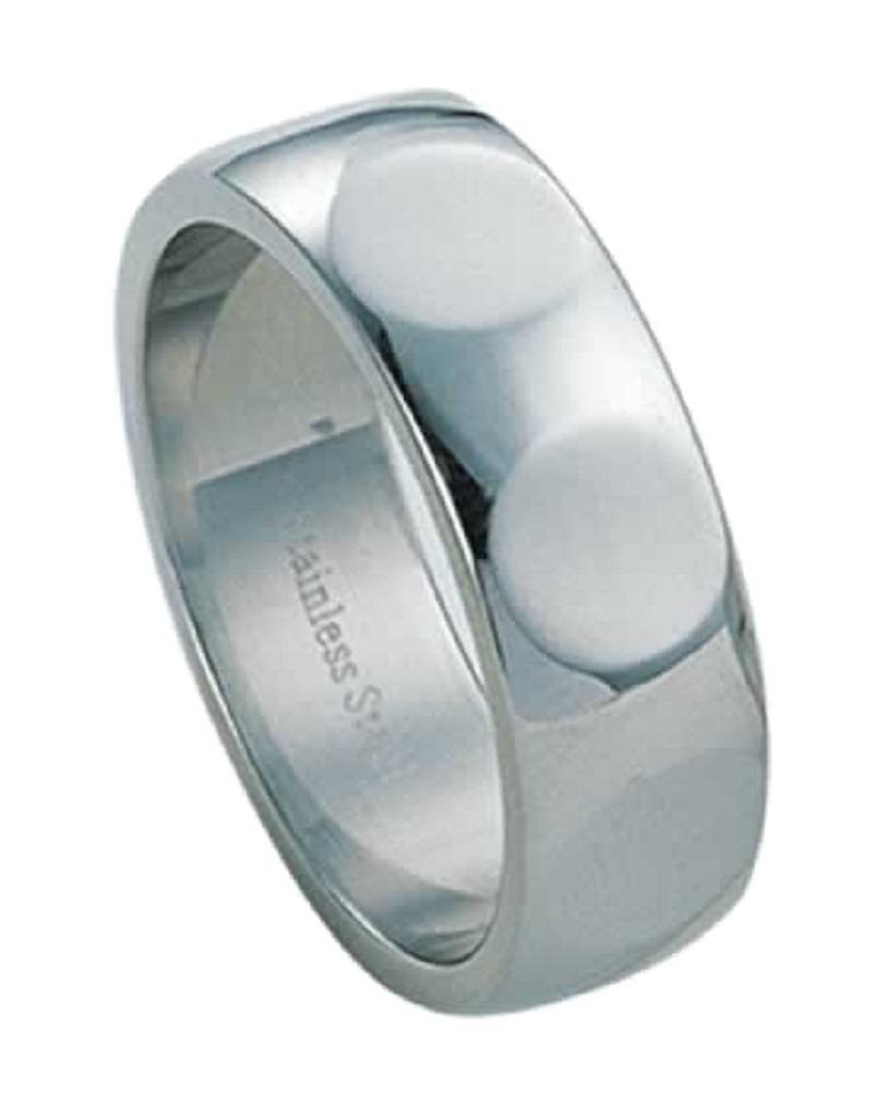 Men's Stainless Steel Dimpled Band Ring