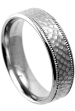 Men's Hammered Titanium Band Ring