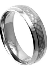 Men's Hammered Titanium Band Ring