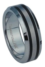 Men's 2-Line Tungsten Band Ring