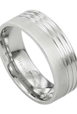 Men's Stainless Steel Flat Brushed Finish Band Ring