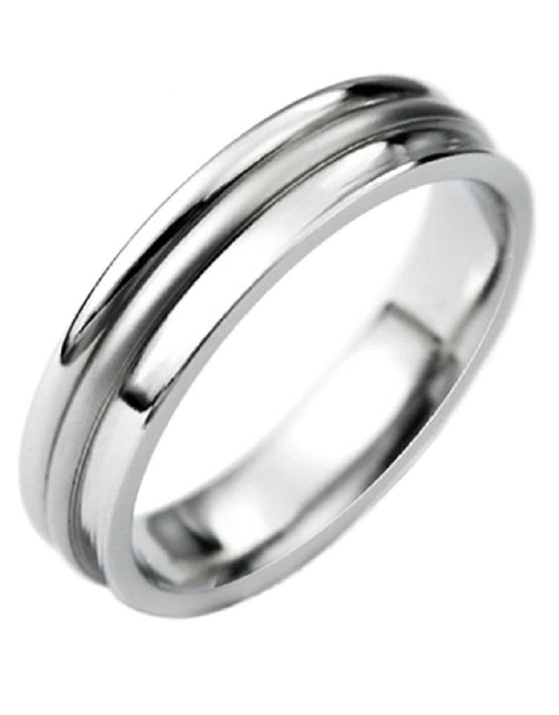 Men's Stainless Steel Concave Band Ring
