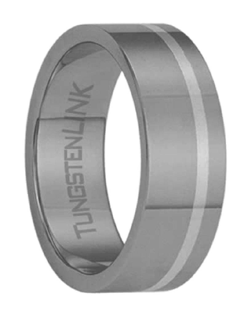 Men's 8mm Tungsten Flat Band Ring