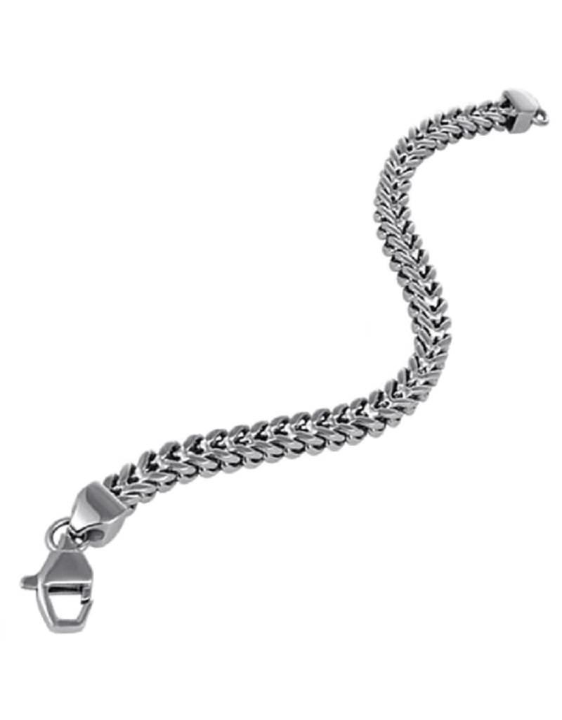 Men's Stainless Steel 4.3mm Steel Franco Chain Link Bracelet 9"