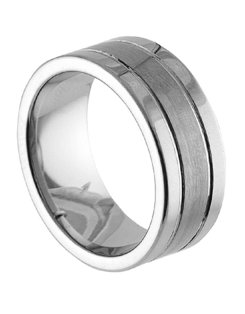 Men's 2-Line Tungsten Band Ring