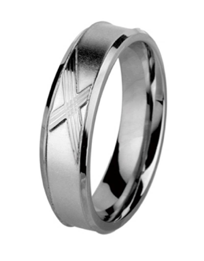 Men's Stainless Steel X-design Band Ring Size 11