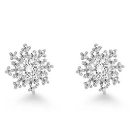Snowflake CZ Stud Earrings 10mm