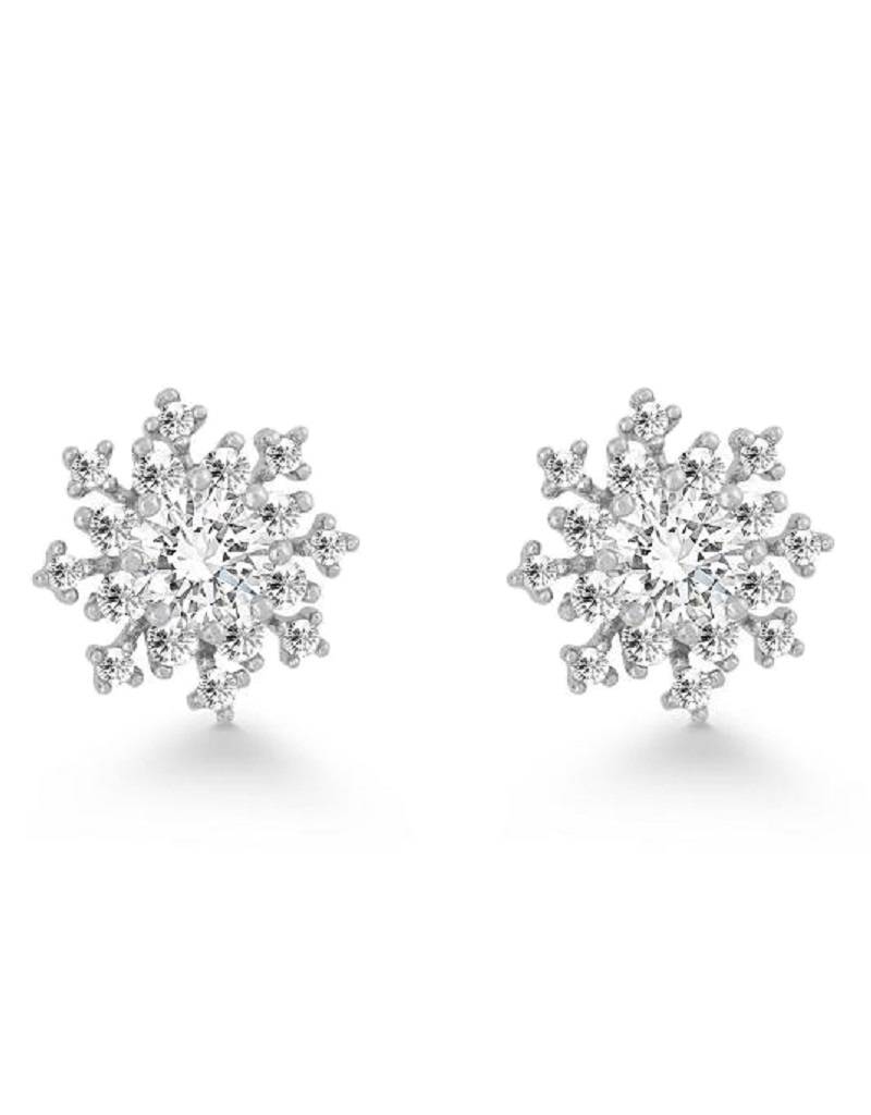 Snowflake CZ Stud Earrings 10mm