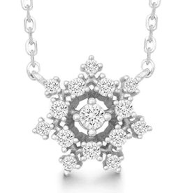 CZ Snowflake Necklace 14"+1"