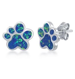 Opal Paw Post Earrings 10mm