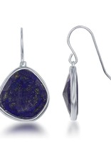 Sterling Silver Faceted Lapis Earrings 17mm