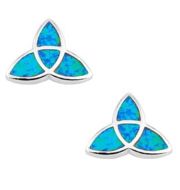 Trinity Celtic Opal Stud Earrings 11mm