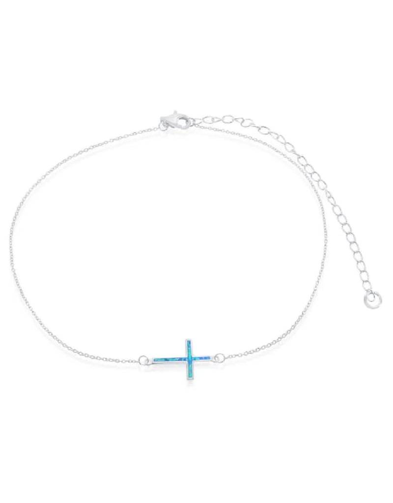Cross Opal Choker Necklace 12"+4"