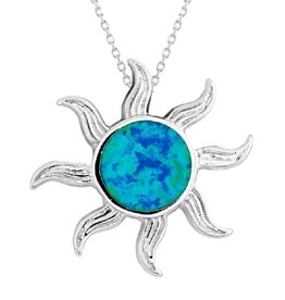 Opal Sun Necklace 18"