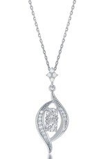 Sterling Silver "Us2gether" Cubic Zirconia Necklace 18"