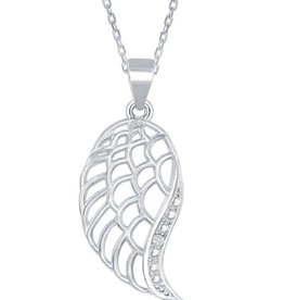 Angel Wing Diamond Necklace 18"