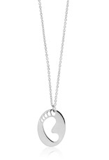 Sterling Silver Footprint Necklace 16"
