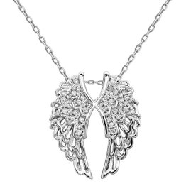 Double Wing Cz Necklace 18"